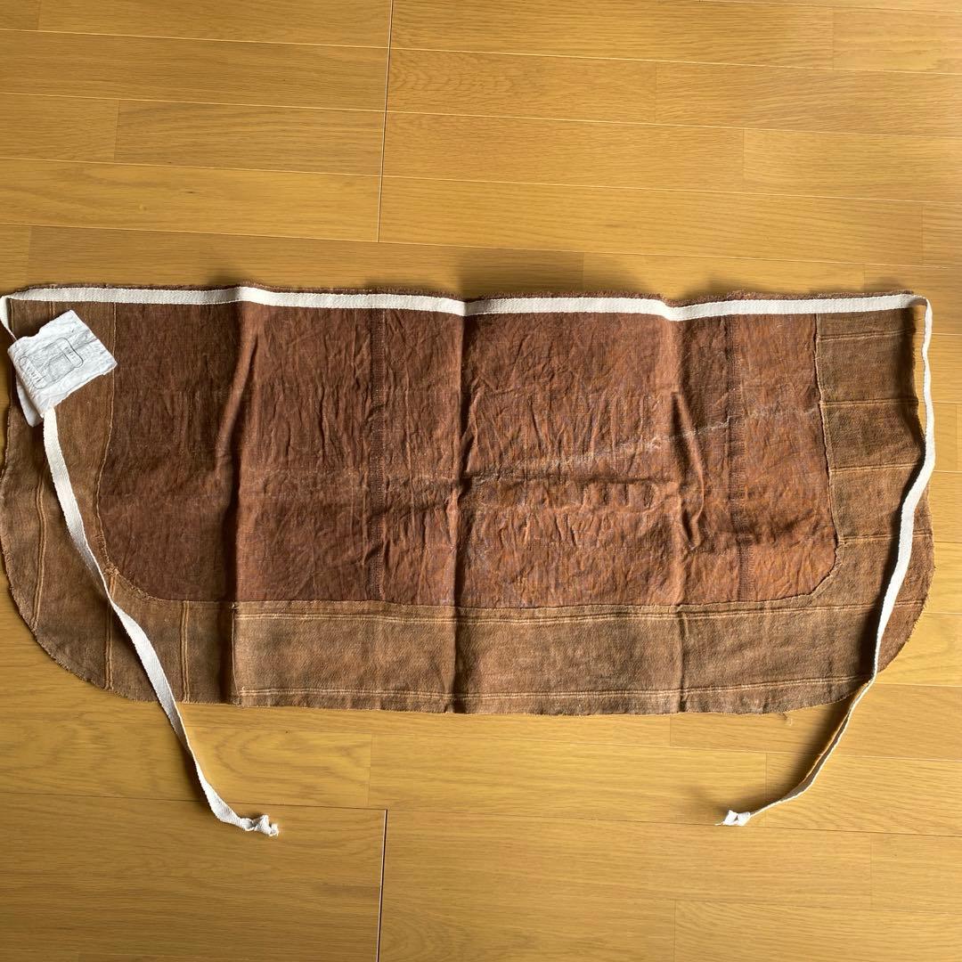 富澤恭子　柿渋染め　エプロン　タブリエ　未使用　希少品