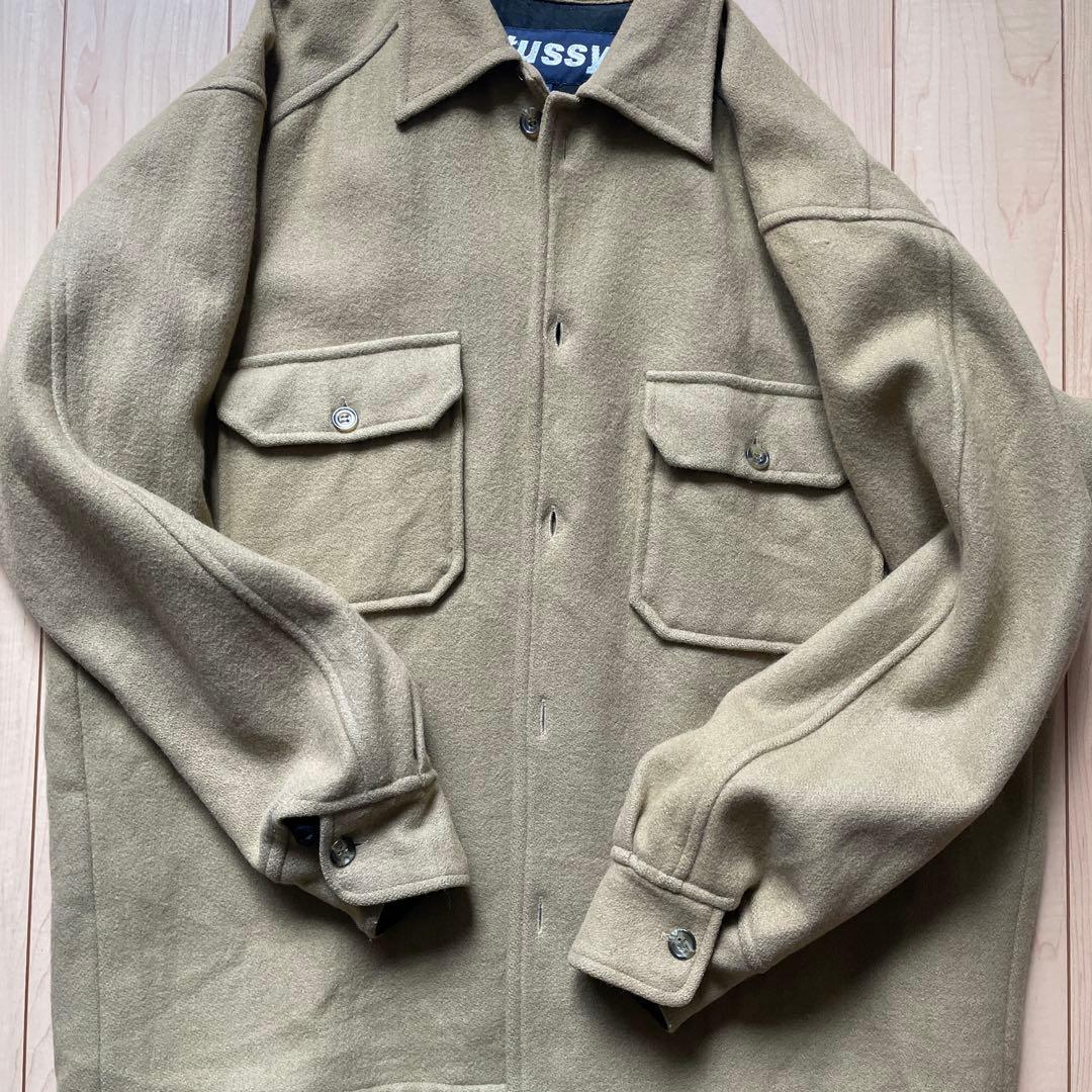 90s】◎OLD STUSSY CPOジャケット ウールジャケット シャツ M 希少