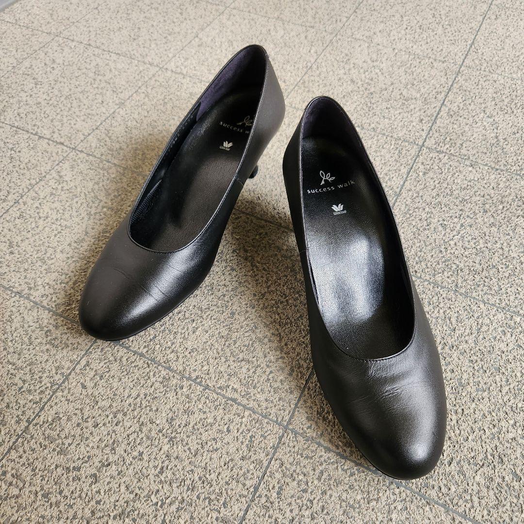 極美品★Wacoal サクセスウォーク パンプス 黒24.5㎝3E 209 success walk ワコール Wacoal サクセスウォーク 5センチヒール