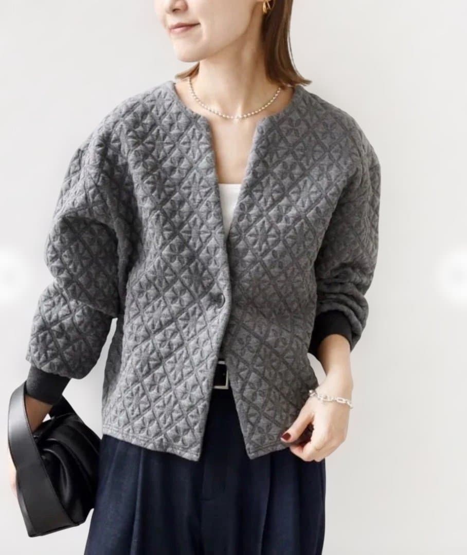 SHIPS キルティング ジャカード カーディガン WEB限定】〈手洗い可能〉キルティング ジャカード カーディガン