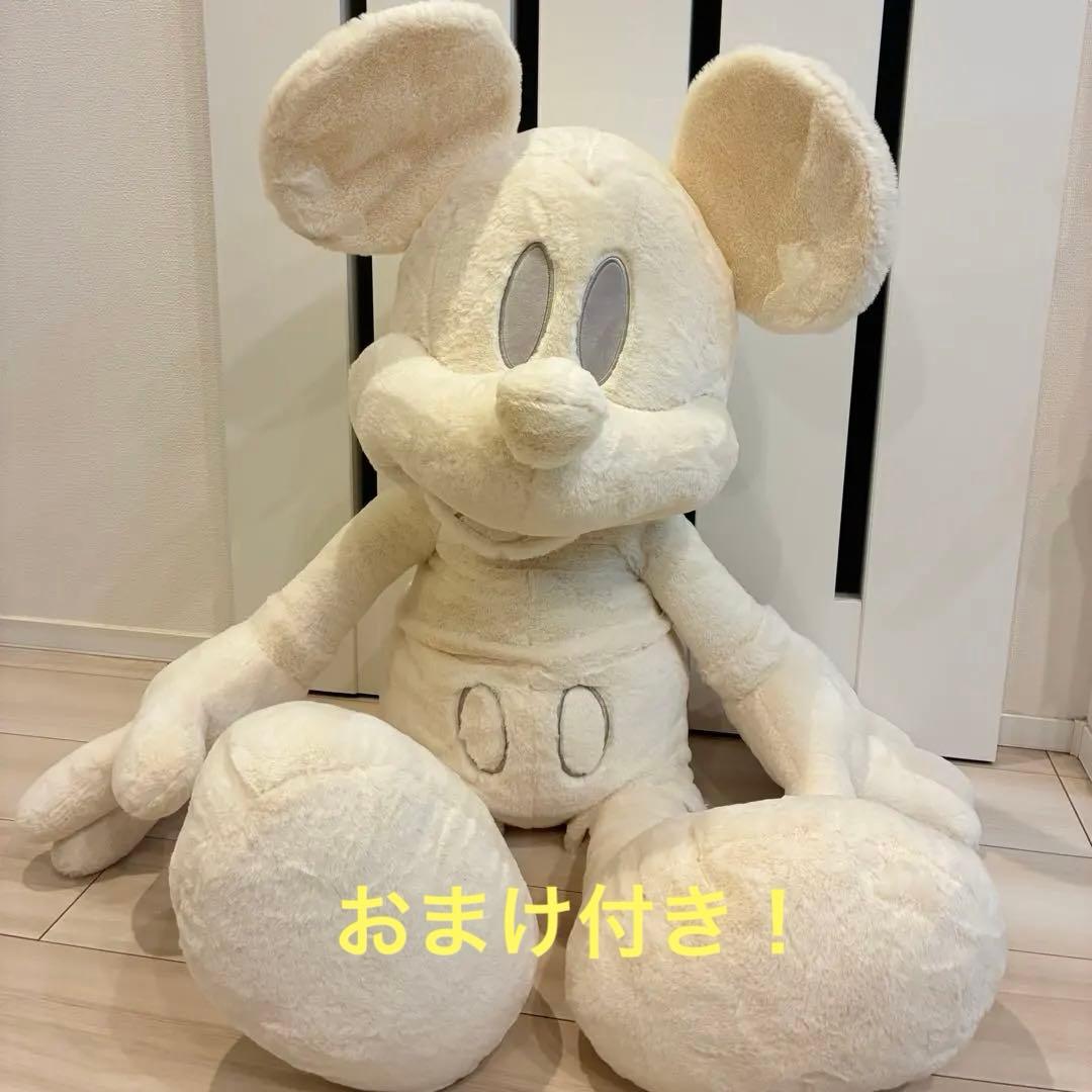 コストコ ミッキー ぬいぐるみ ホワイト 約100cm おまけ付き