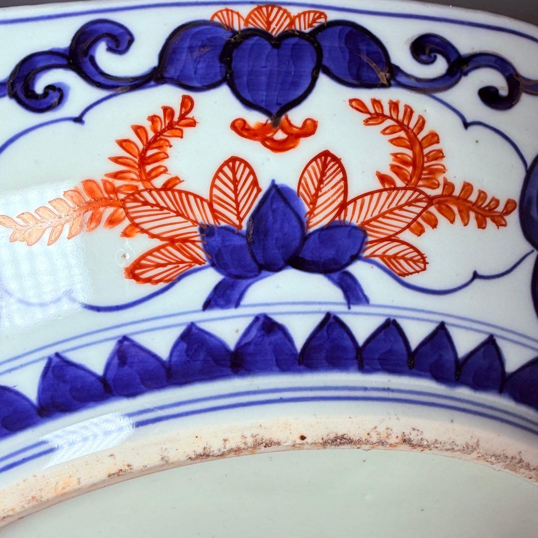 古伊万里 染錦 鳳凰 松竹梅 飛魚 千鳥 八角皿 冨貴長春 超細密技巧 46