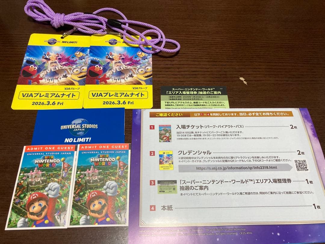 3/6 USJ ユニバーサルスタジオジャパン 貸切ナイト 招待チケット2枚