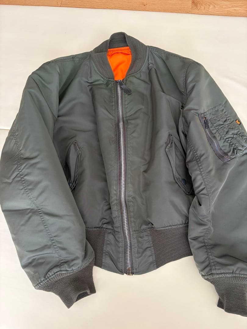 90s alpha ma-1 L USA製 グリーン バックロゴ ワッペン - メルカリ