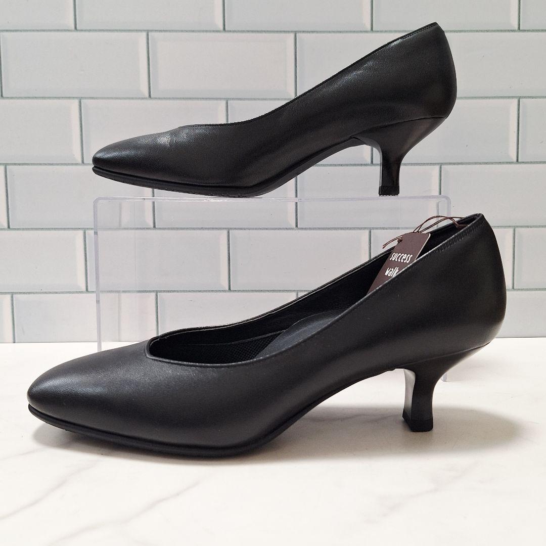 新品】 ワコール サクセスウォーク スクエアトゥ パンプス 23.5 黒 2E