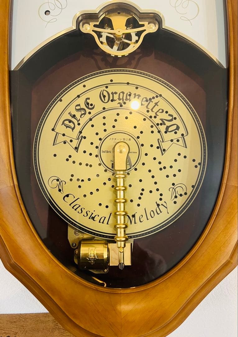 新品】超レアオルガニートM729 壁掛時計ディスクオルゴール6枚付きお