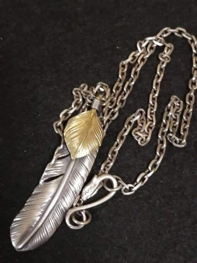 ゴローズ 上金特大フェザー 右 SV イーグルフック 細角チェーン goro's