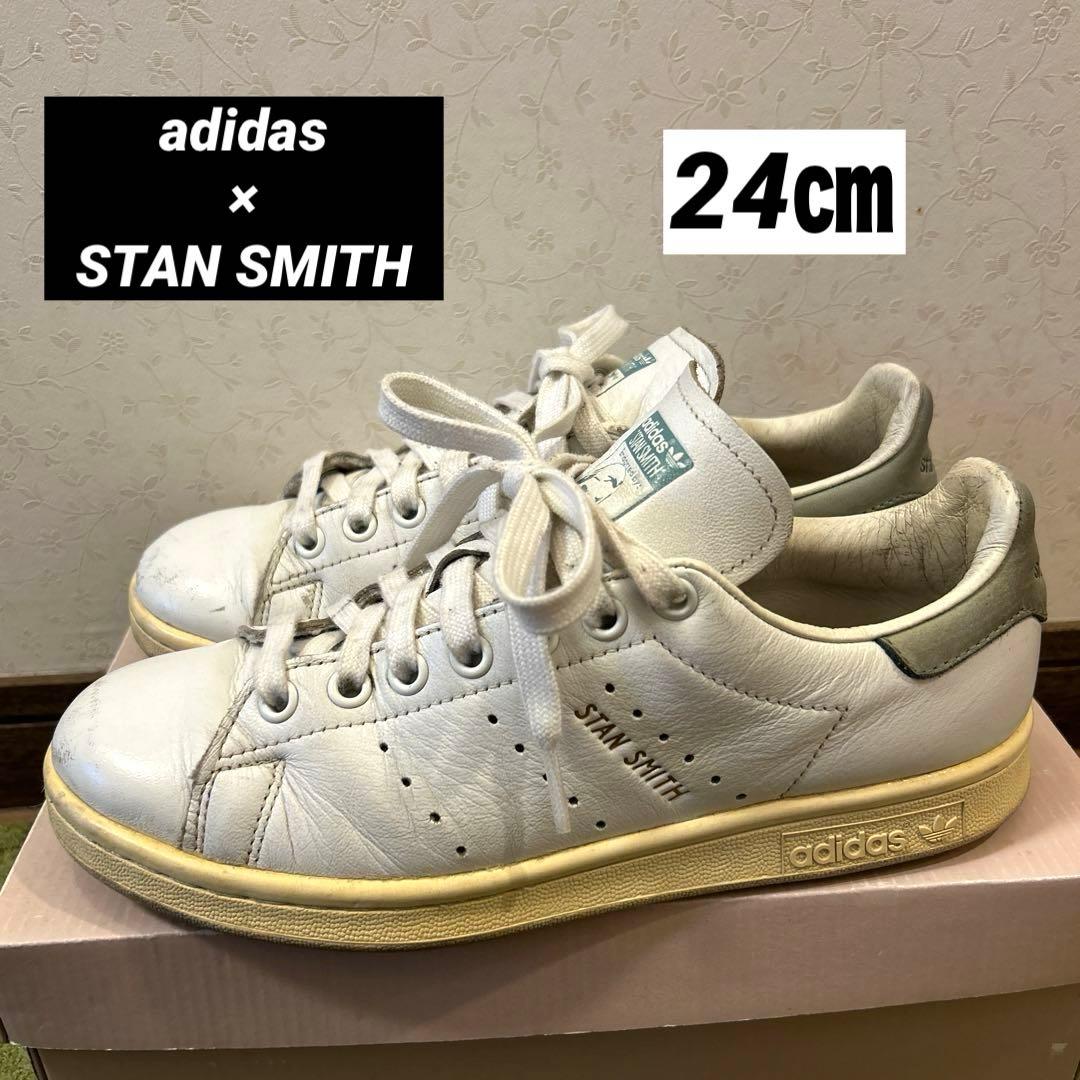 アディダス スタンスミス スニーカー 24 靴 白 緑 - メルカリ