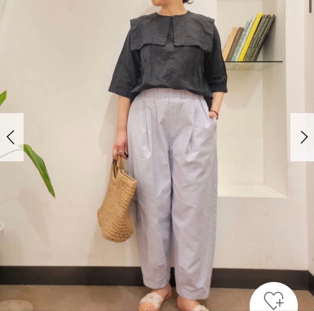 新品 今季 かぐれ ビッグカラー2WAYブラウス 2025年春秋 半袖 リネン