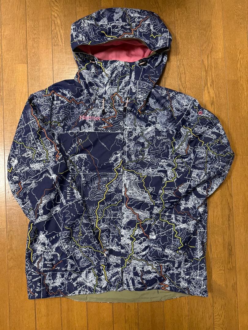 マーモット キッズ スキーウェア ジャケット M ヒートナビ 地図柄