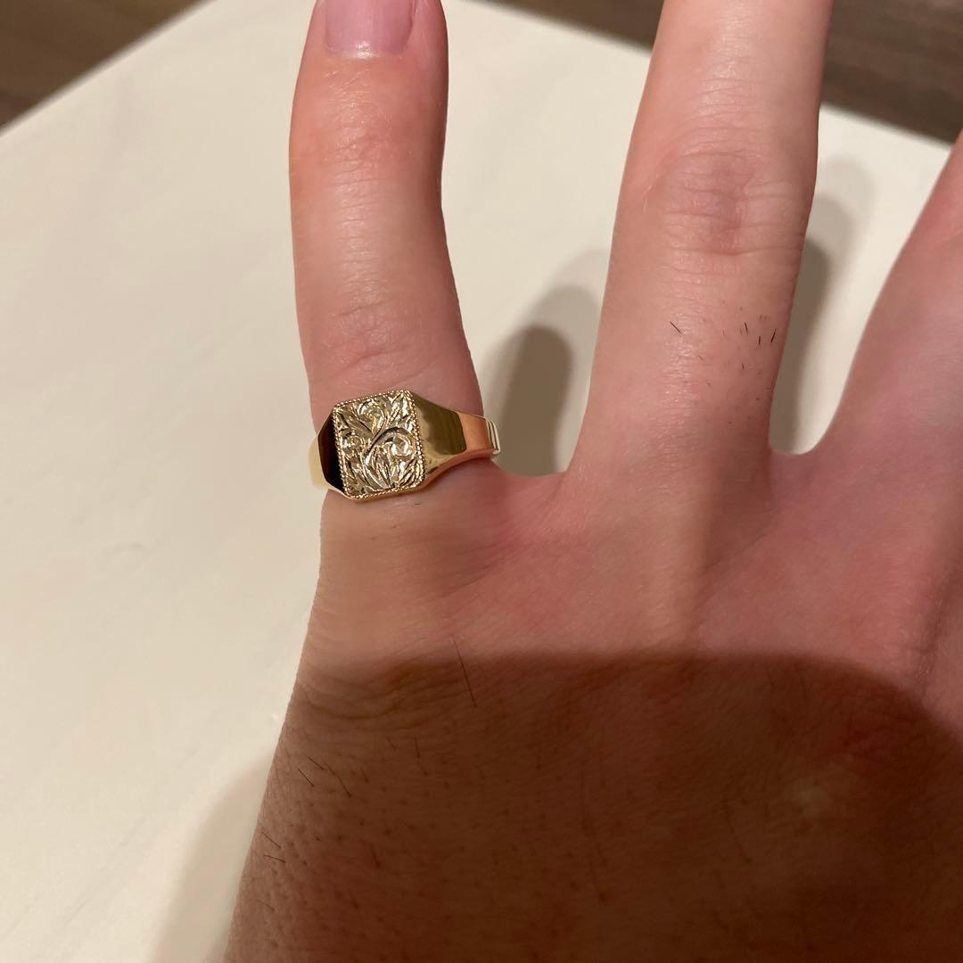 新品！ Tikashi K10 シグネットリング 唐草 - メルカリ