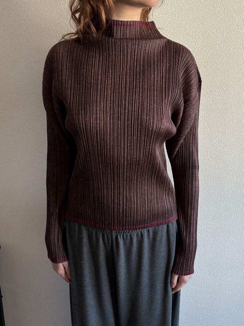 PLEATS PLEASE ISSEY MIYAKE プリーツカットソー 4 PLEATS PLEASE プリーツプリーズ ISSEY MIYAKE ハイネック 半袖