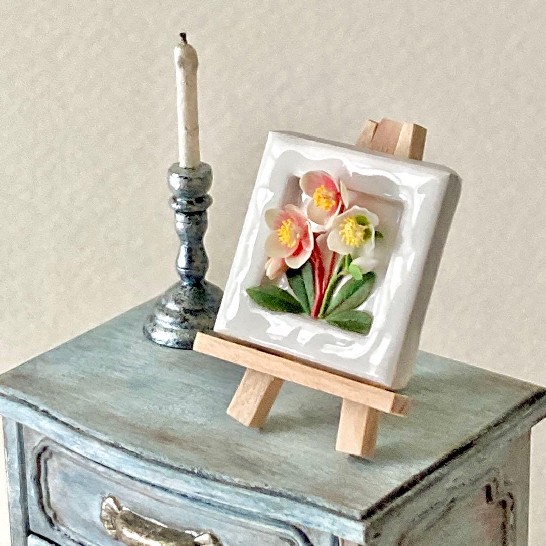 フラワーフレーム クリスマスローズ（ミニチュア、クレイフラワー