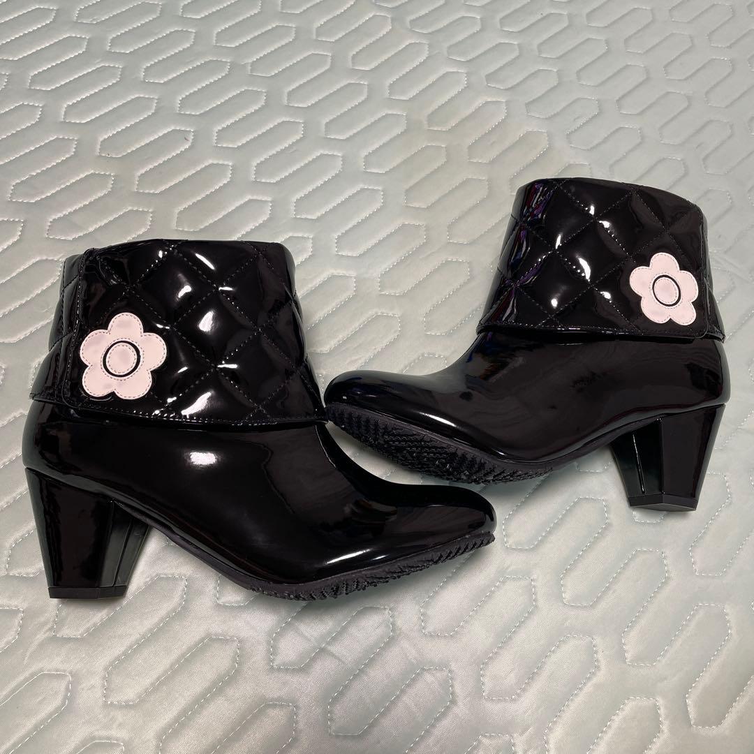 マリークワント　黒　キルティング　長靴　デイジー MA2521AU000270_thumb.jpg