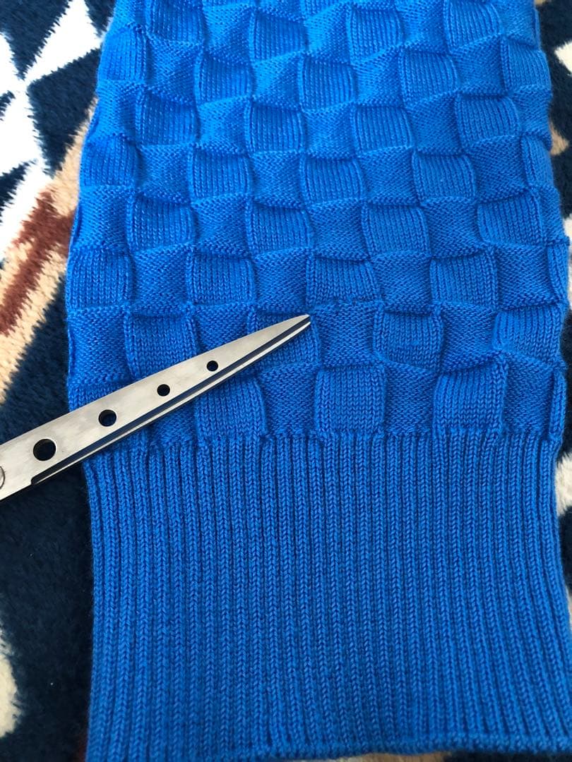美品 ルイヴィトン ダミエ ニット セーター ブルー 青 HJN40W M ルイ
