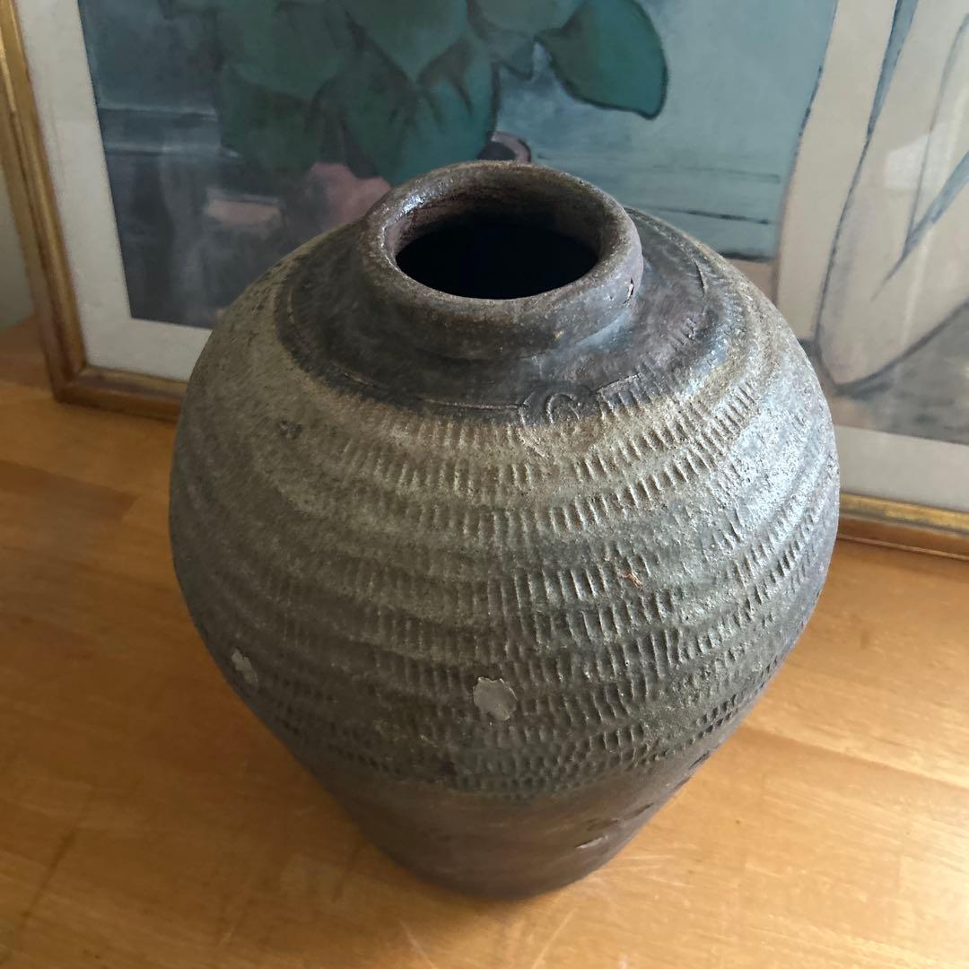 神楽焼 大壺 骨董品 ブロンズ色陶器の大きめの壺の通販はau PAY