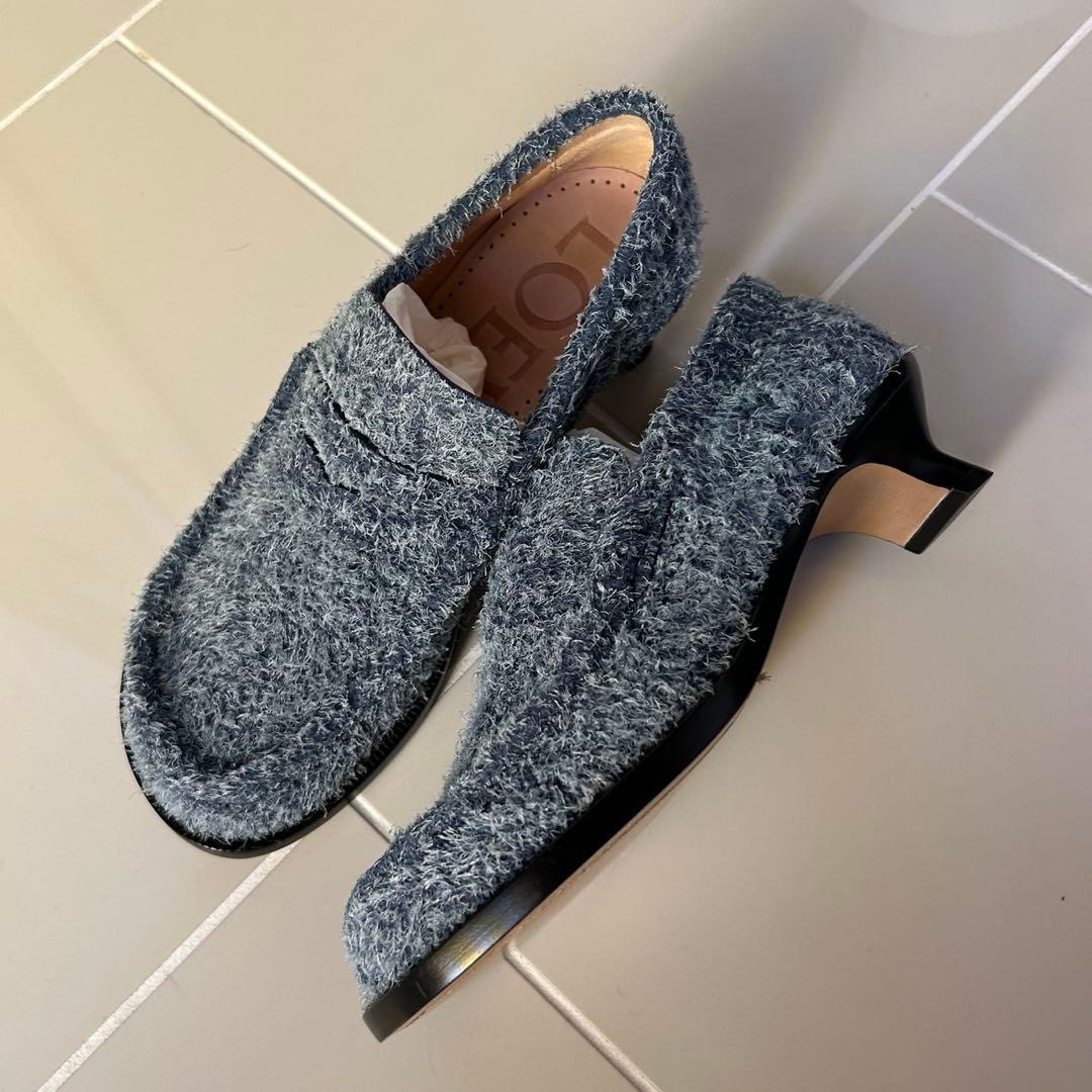 LOEWE ロエベ ローファー 37 デニムブルー 箱付き - メルカリ