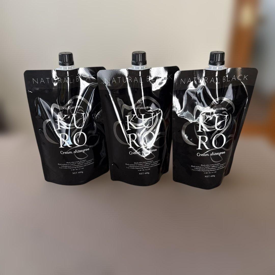 ＫＵＲＯ　クリームシャンプー ＮEＴ400ｇ カラー　ナチュラルブラック VALANROSE / KUROクリームシャンプー ナチュラルブラックの公式商品