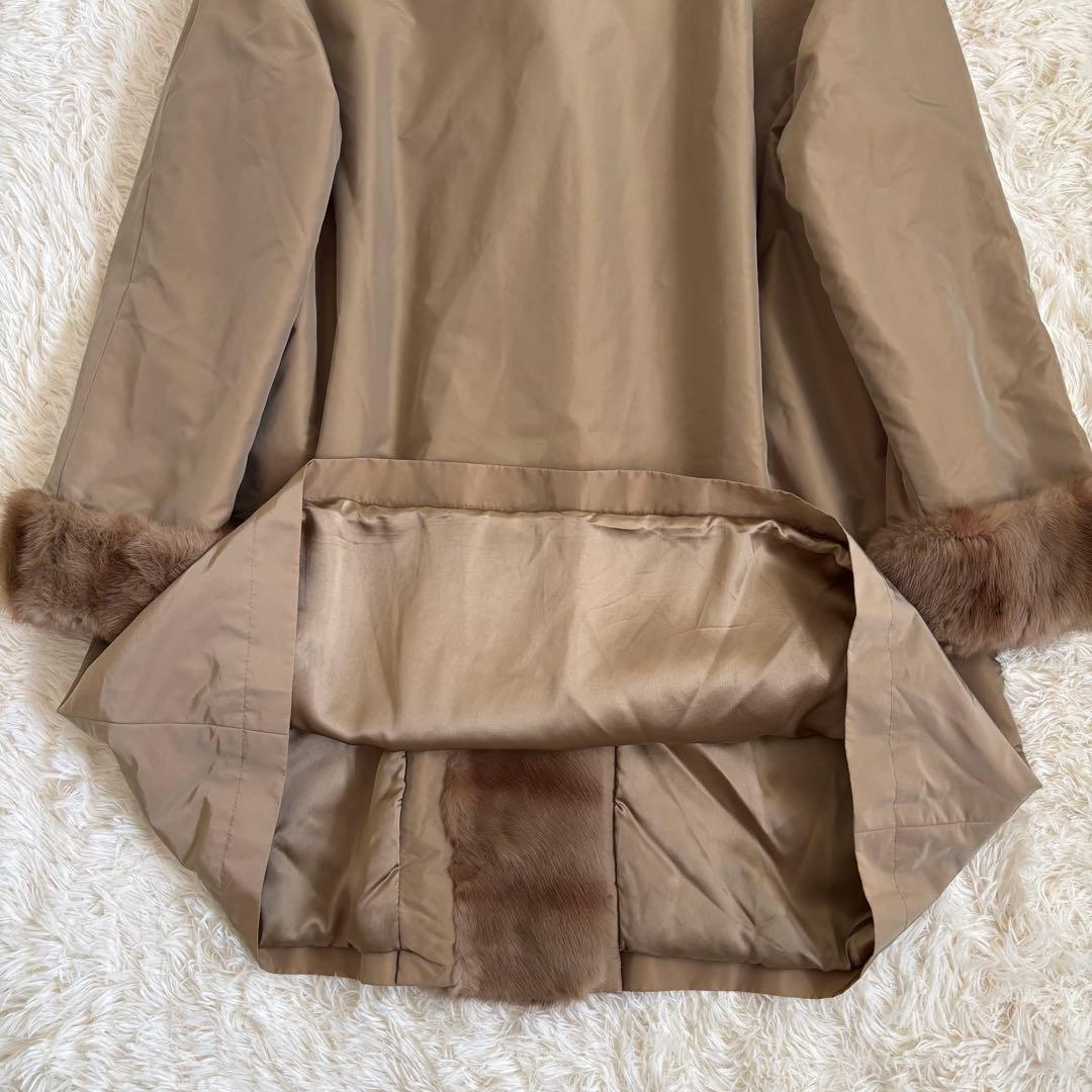 レリアン ロングコート リアルファー イヴサロモン 光沢 大きいサイズ