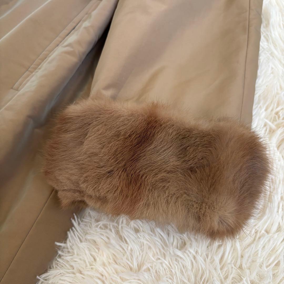 レリアン ロングコート リアルファー イヴサロモン 光沢 大きいサイズ