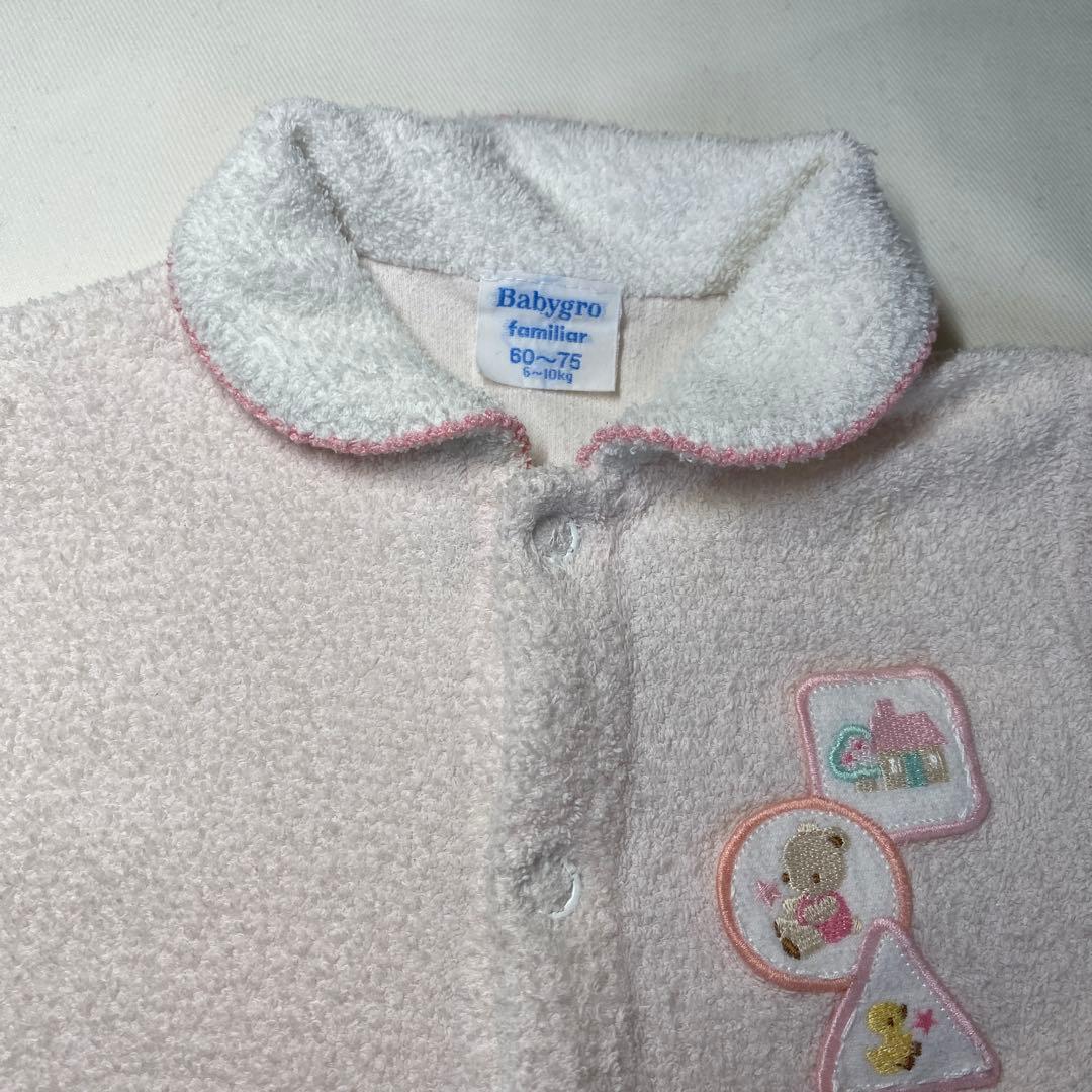 familiarファミリア ロンパース ファミちゃん ワッペン ピンク60-75
