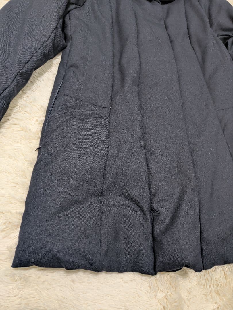 自由区 ショールカラーダウンコート ネイビー XL 女優襟 ジャケット