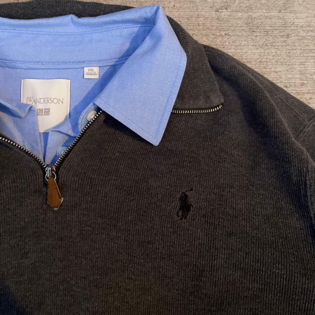 Polo Ralph Lauren ハーフジップ ニット グレー シャツセット - メルカリ