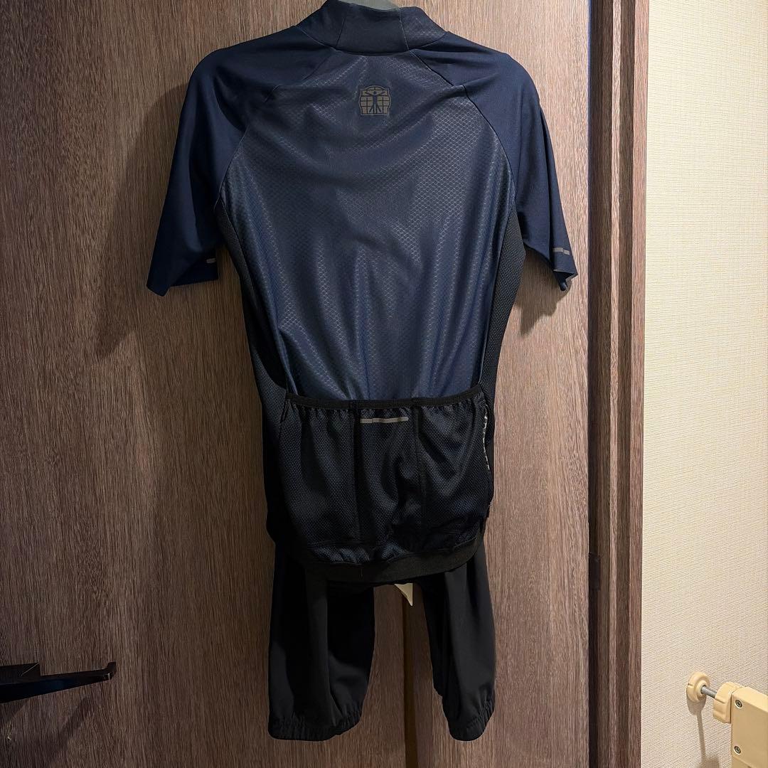 bioracerサイクルジャージ上下セット 半袖ネイビー+ ビブショーツ