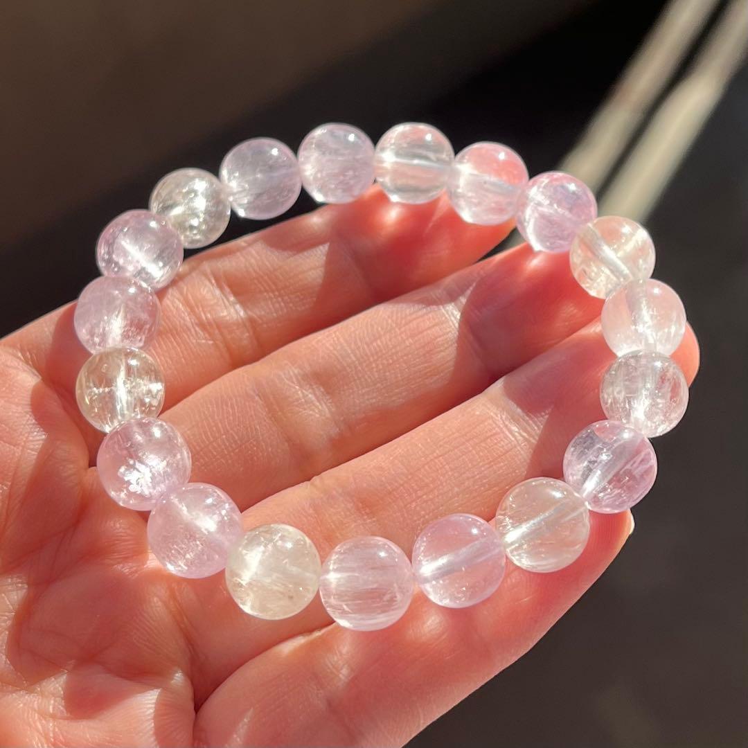 天然石　クンツァイト　ブレスレット クンツァイト ブレスレット 10.3mm 18cm メンズ M レディース L サイズ