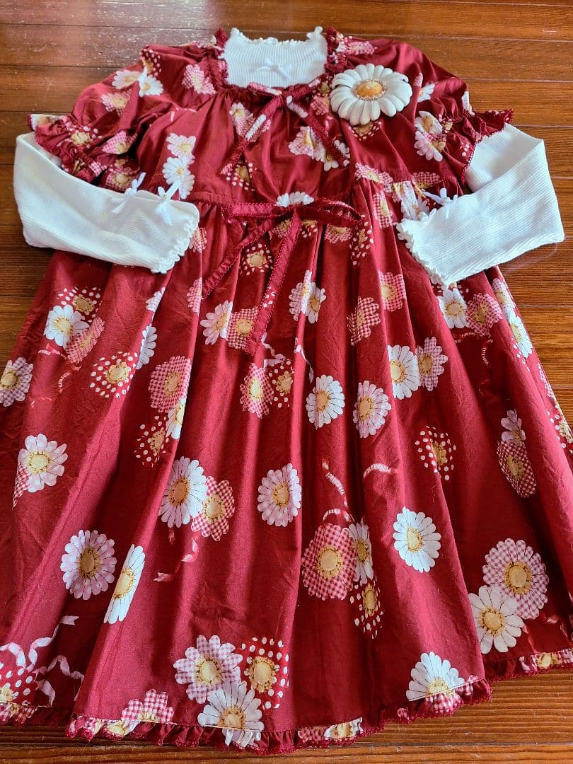 ピンクハウス ひな菊コサージュpt.チュニック 2024 アカ