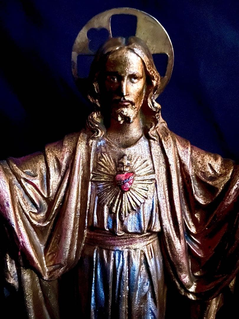 貴重】イエス・キリスト像 ブロンズ像 浄化 聖母 イコン 絵画 アンティーク