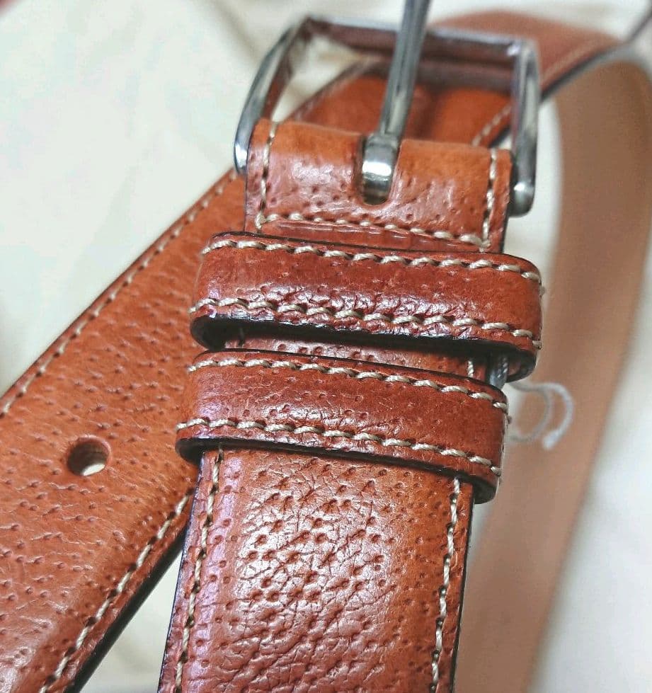 未使用 BARREAUX バルー 日本製 カーフ レザー メンズ ベルト 丸井