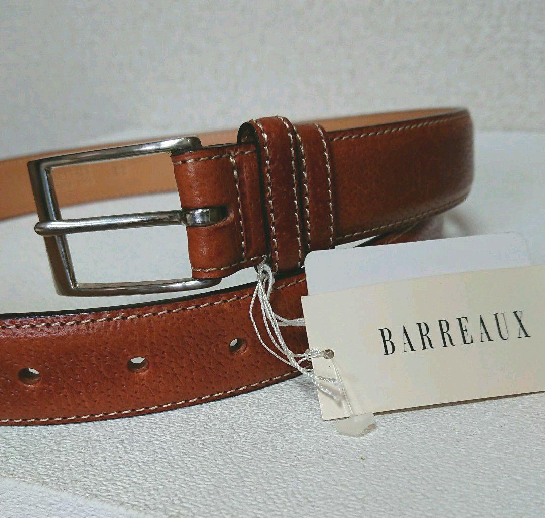 未使用 BARREAUX バルー 日本製 カーフ レザー メンズ ベルト 丸井
