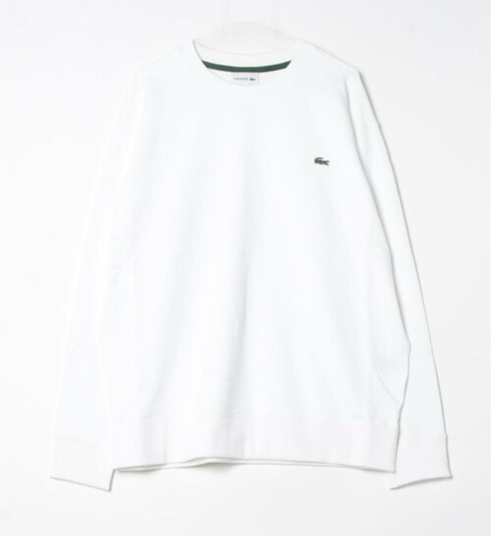 【新品】ラコステ　プレミアムスウェットクルーネック トレーナー　ホワイトM ラコステ LACOSTE プレミアムスウェットクルーネック （ホワイト