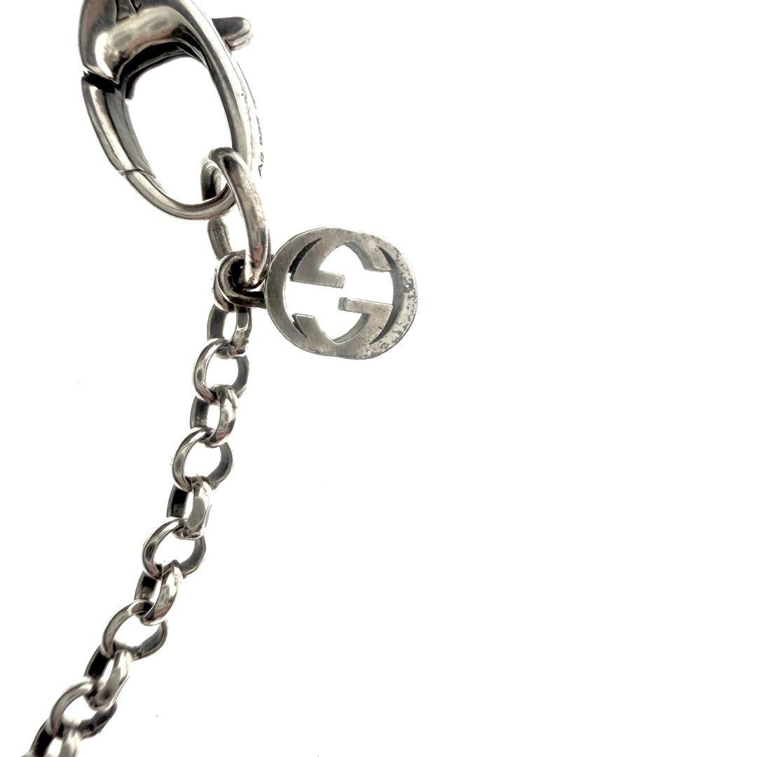 極美品 GUCCI キーチャーム ブレスレット GGロゴ シルバー925 箱付き