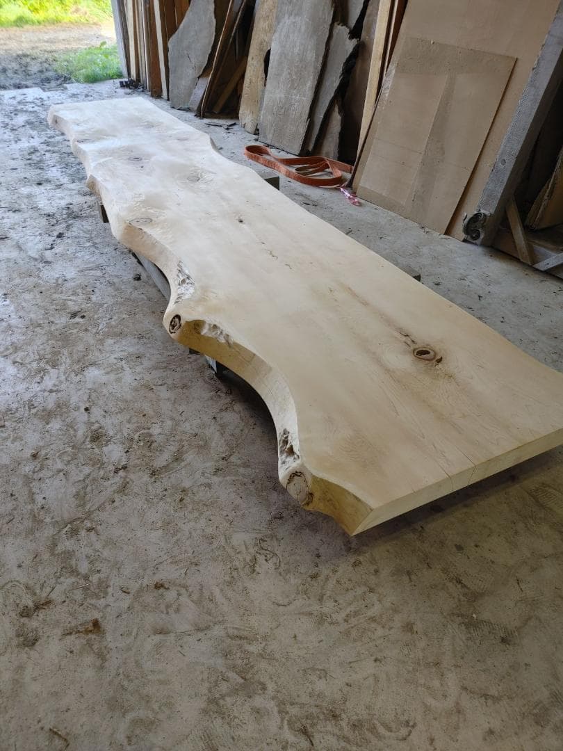 【No.65】 青森ヒバ　特大　一枚板/無垢材/自然素材/無塗装/ 青森ひば一枚板【高樹齢】1900×770~910×43㎜【オイル塗装 仕上げ済み