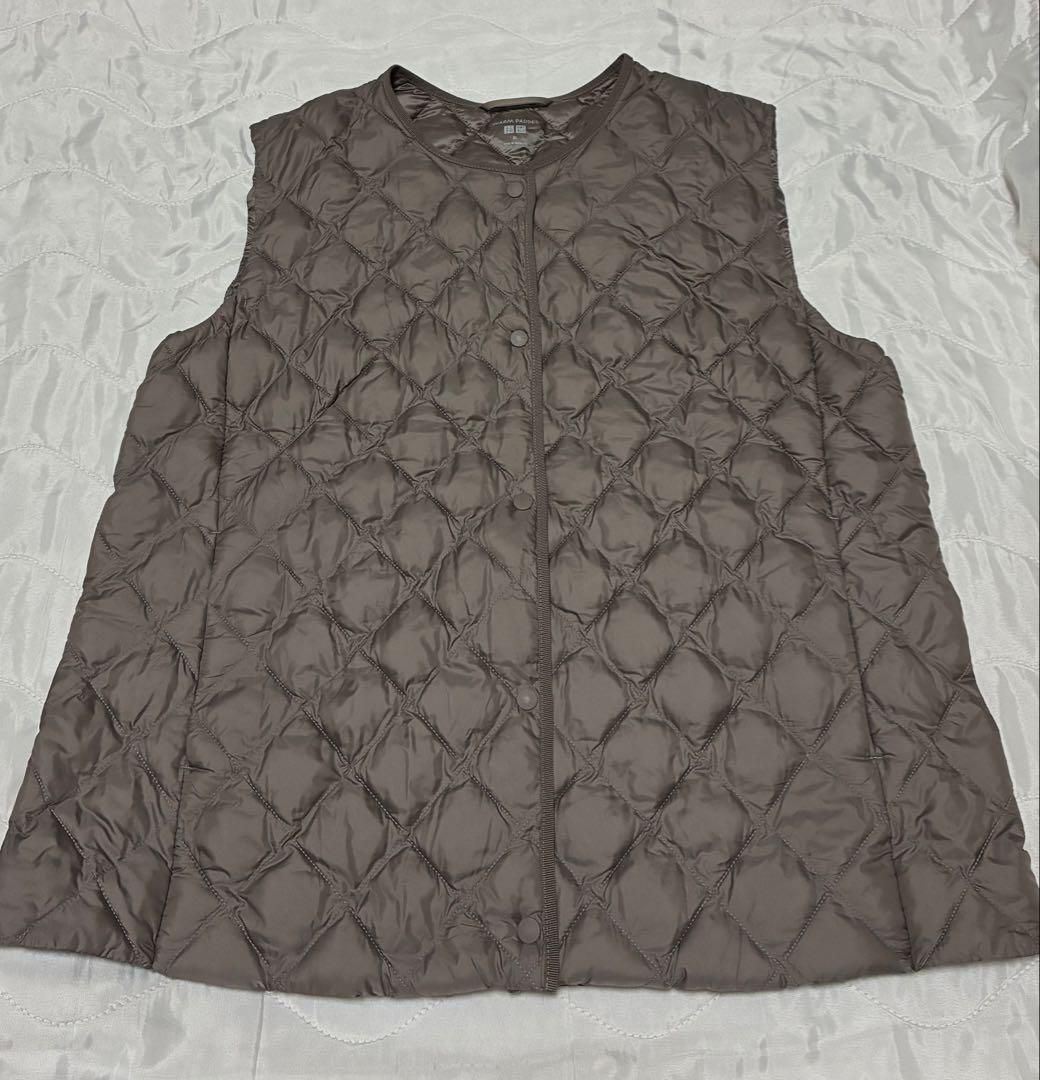 ユニクロ パフテックキルティングベスト ウォームパデッド グレー XL