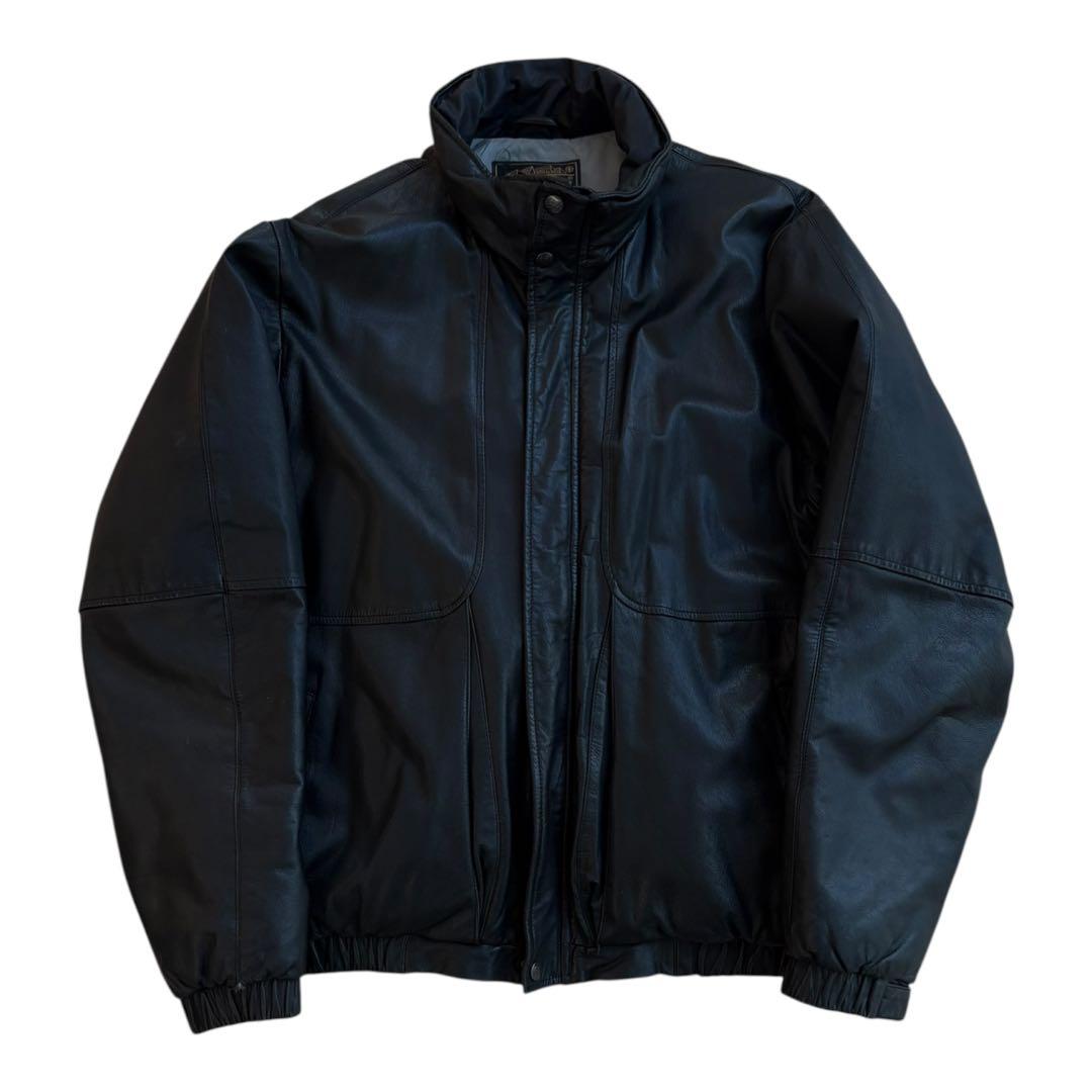 90s Eddie Bauer 黒タグ レザーダウンジャケット L ブラック - メルカリ