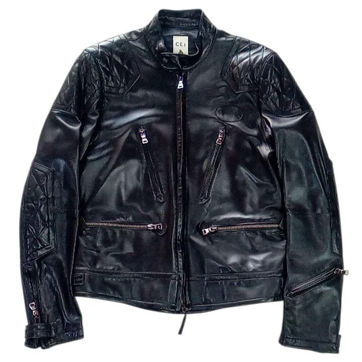 美品 BEAMS CEI パテント ラムレザー ライダース M 黒 ビームス 美品 BEAMS CEI パテント ラムレザー ライダース M 黒 ビームス