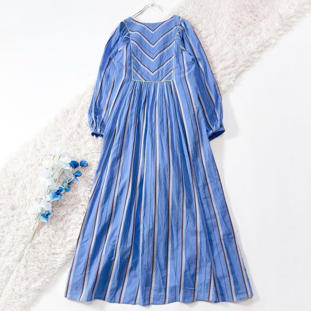 極美品ꕥヌキテパ 2023 完売品 コットンボイルストライプギャザー