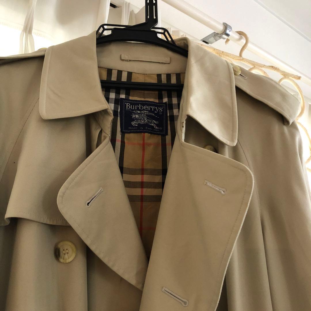 バーバリートレンチコート ロングベルト付ノバチェックベージュ