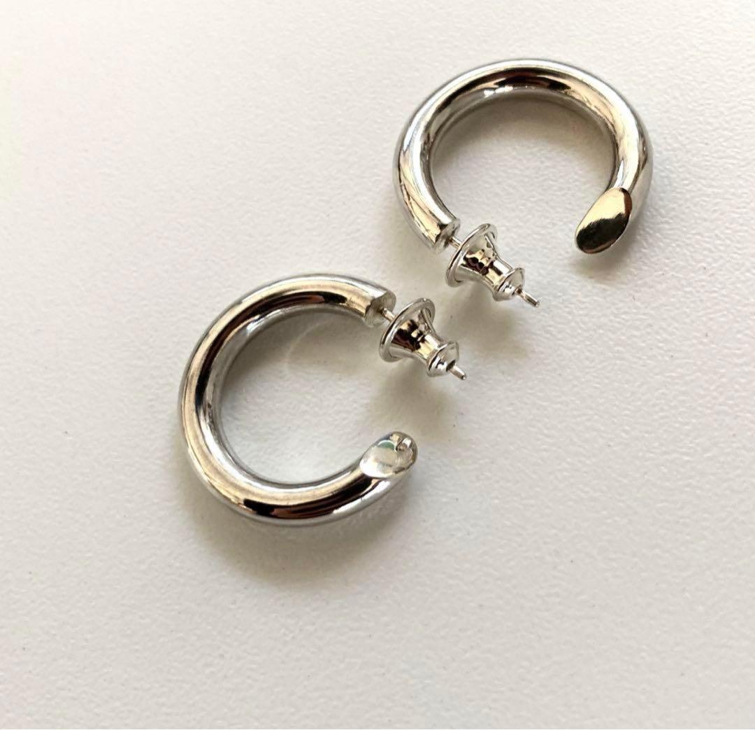 フープピアス　silver 925 キャリアリング風 CAREERING - 【両耳用】プラシーボピアス PLACEBO 701(SV) シルバー925