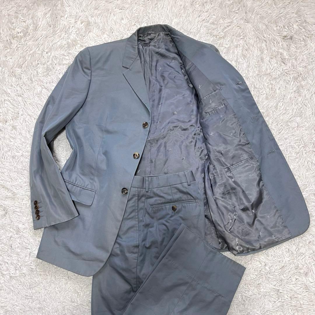 ルイヴィトン セットアップ スーツ 3釦 ブルー コットン XL 50 LOUIS VUITTON - ルイヴィトン LOUIS VUITTON セットアップ スーツ