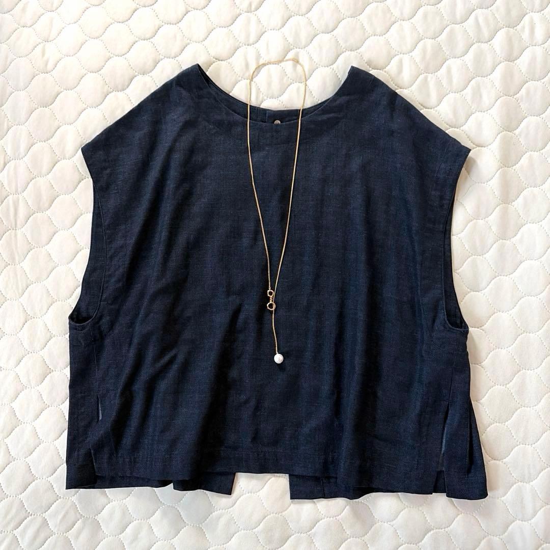 美品】BEARDSLEY ショートベスト インディゴブルー デニム素材ジレ