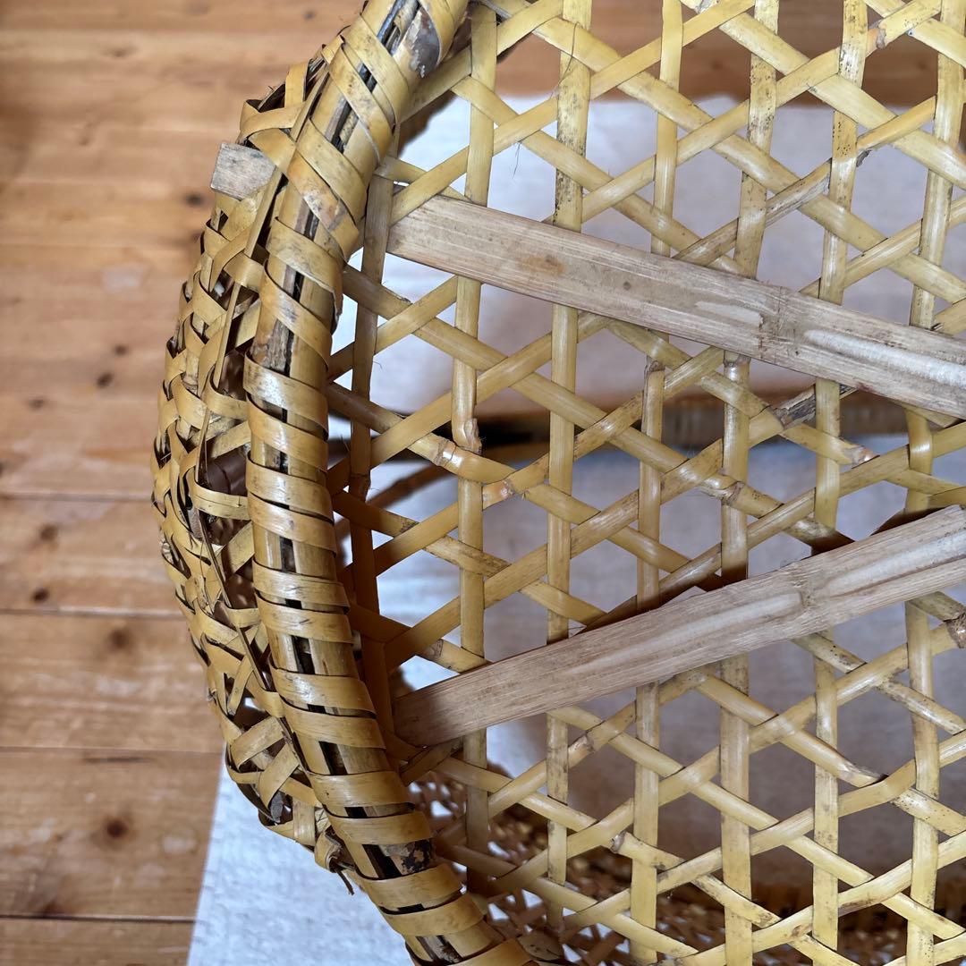 激レア 入手困難 根曲がり竹手籠 昭和レトロな逸品 ￼ヴィンテージ