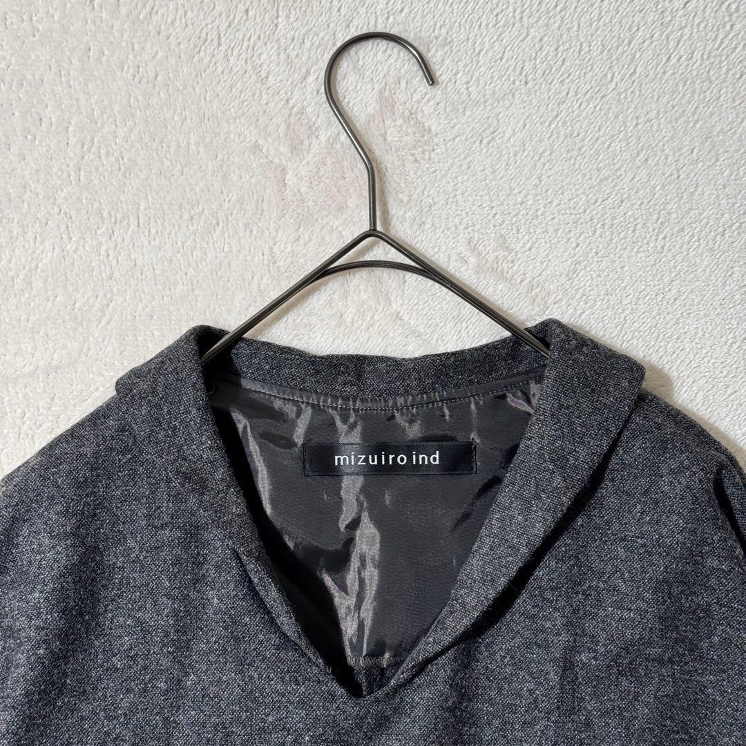 ミズイロインド ウール混ボックスワンピース ロング コクーン