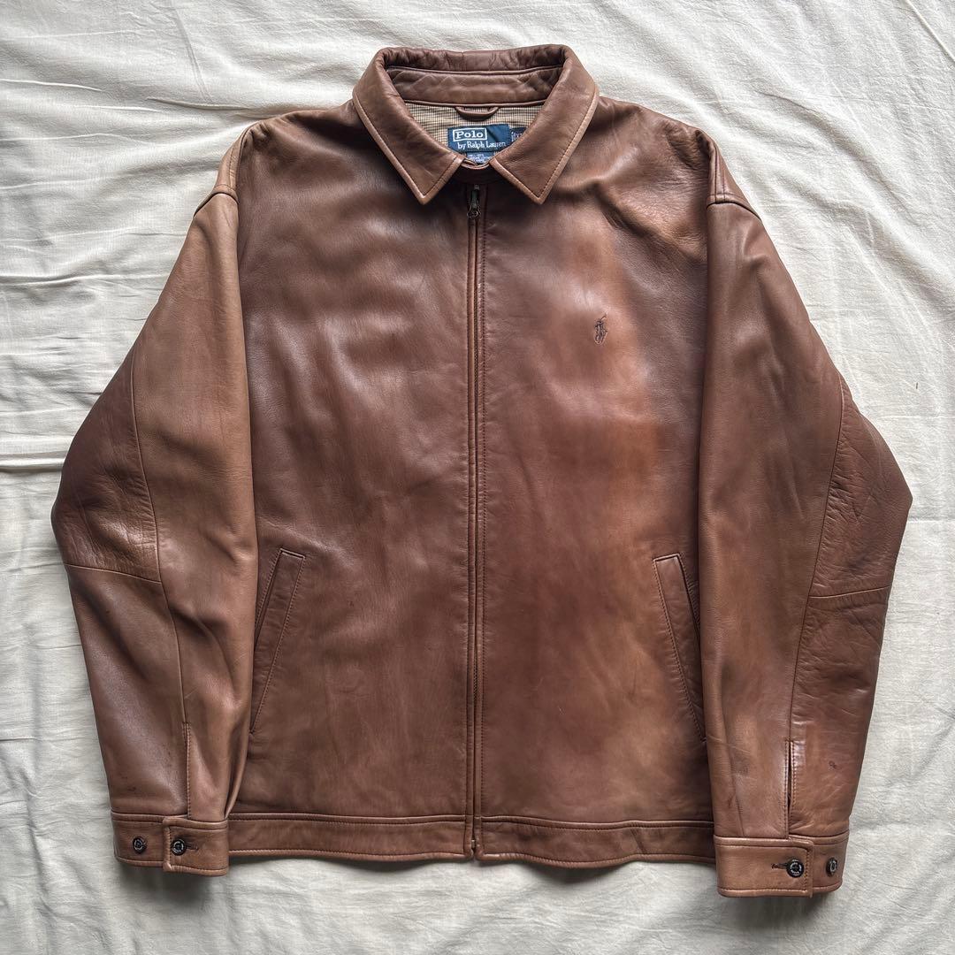 90s】Ralph Lauren レザージャケット スウィングトップ フェード