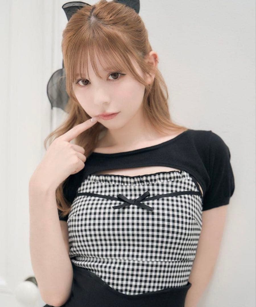 Mitchell Macaron ギンガムチェックキャミsetトップス - メルカリ