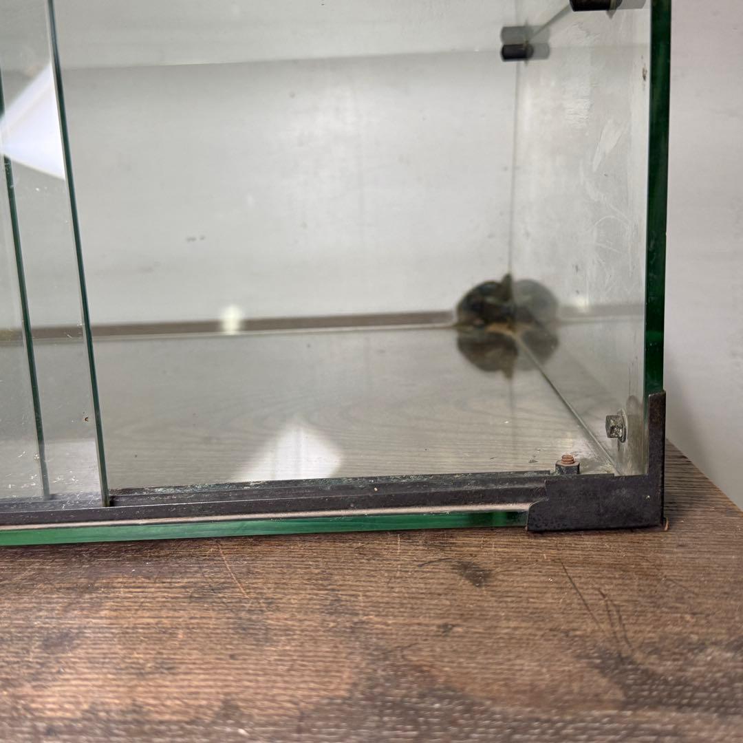 昭和レトロ ガラスケース 卓上 前面 斜め アンティーク ショーケース