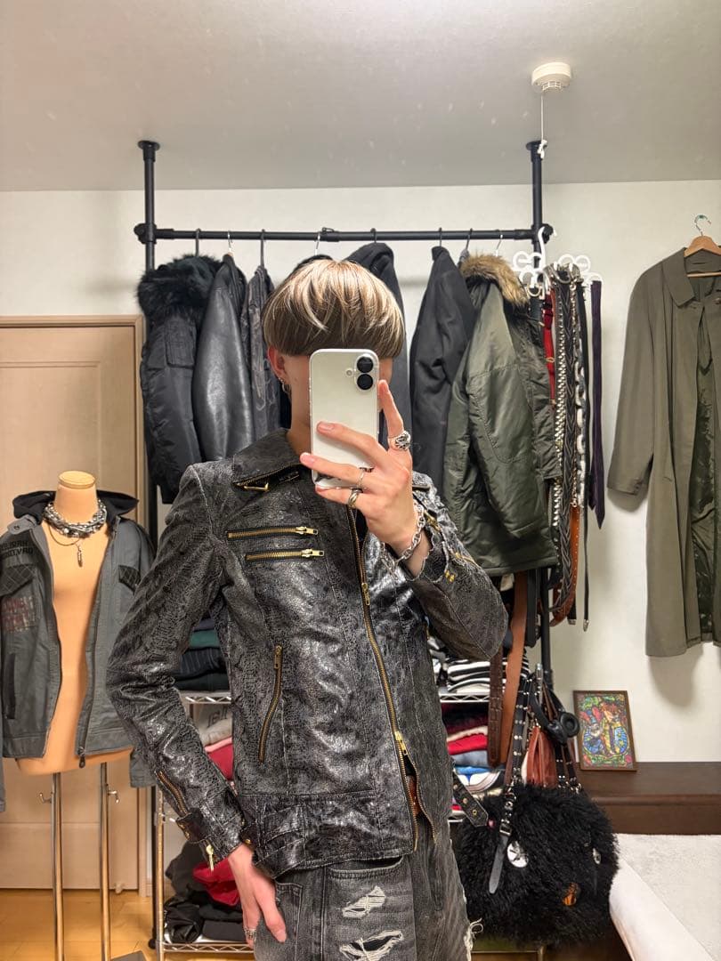 y2k archive vkei レザージャケット お兄系 ギャル 平成 - メルカリ